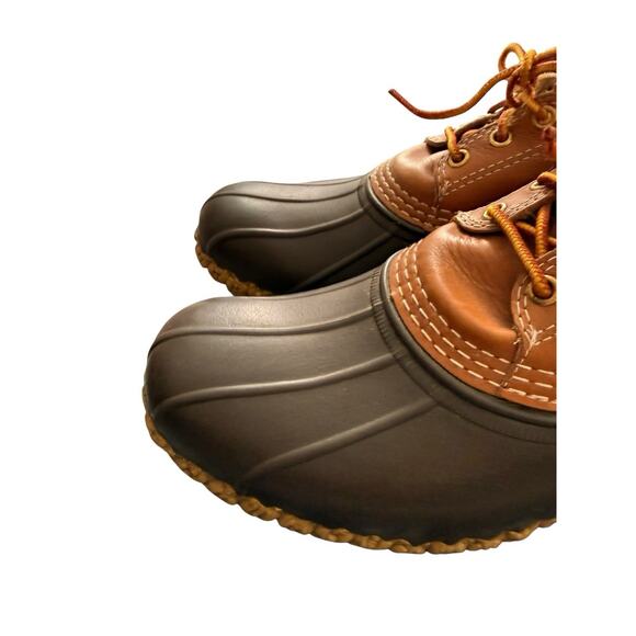 L.L.Bean Bean Boots Men\'s 10 10.5 Duck Shoes Brown Low Leather Rubber USA Read main image 10